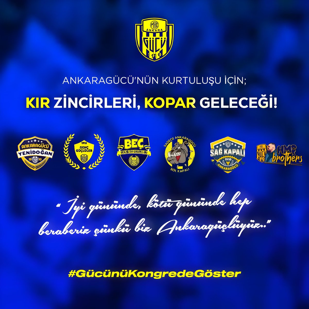 Kır zincirleri, 
Kopar geleceği.

14.00 | Kuzey Ankara Kültür ve Kongre Merkezi
#GücünüKongredeGöster