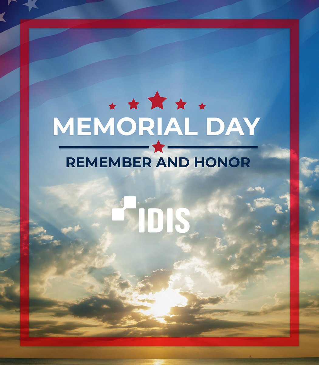 IDIS Americas (@idis_americas) on Twitter photo This Memorial Day, we remember and honor the brave men and women who gave their lives in service to our country. Their sacrifice is a powerful reminder of the freedoms we hold dear.
<a href="/idis_americas/">IDIS Americas</a> offices will be closed on Monday, May 27. This Memorial Day, we remember and honor the brave men and women who gave their lives in service to our country. Their sacrifice is a powerful reminder of the freedoms we hold dear.
<a href="/idis_americas/">IDIS Americas</a> offices will be closed on Monday, May 27.