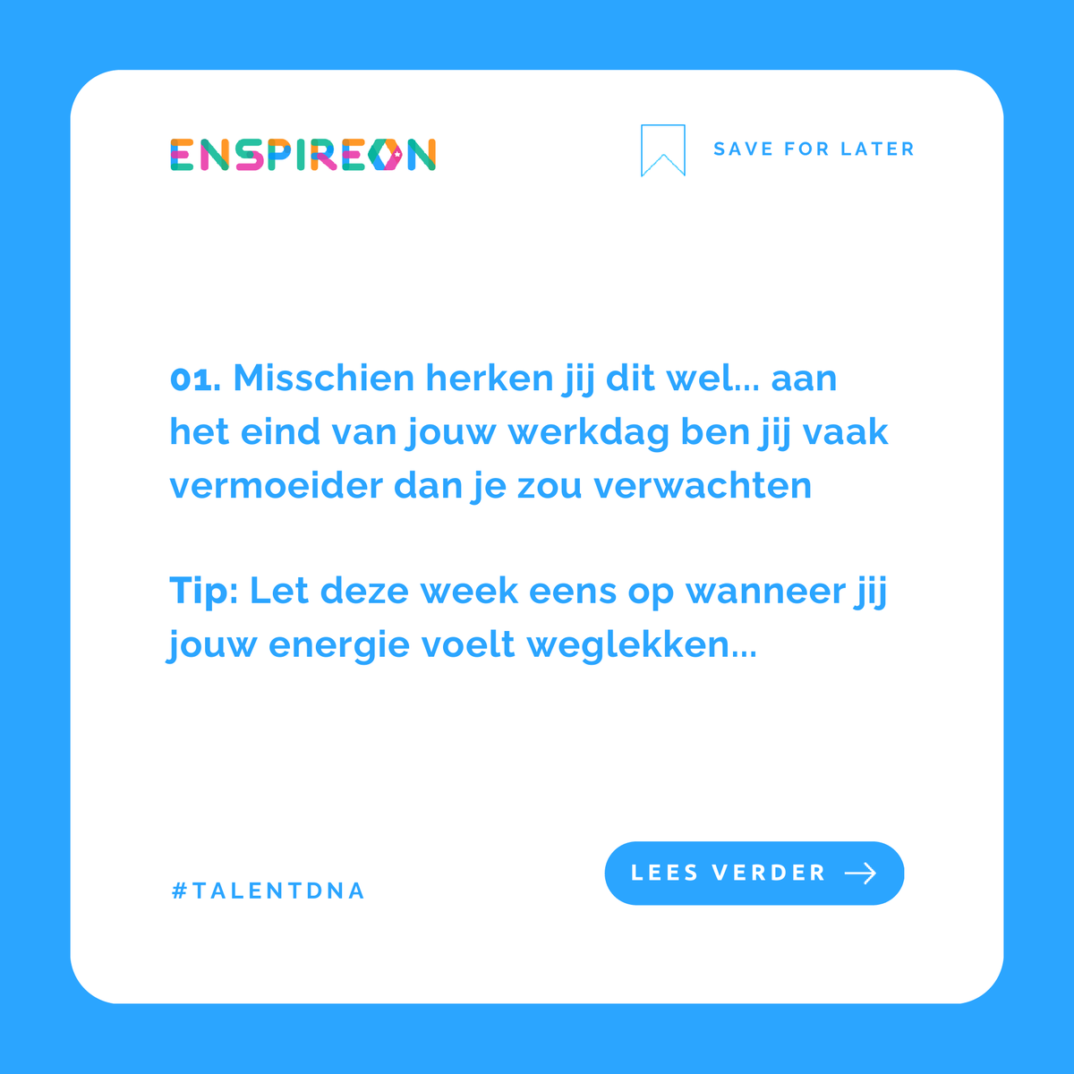 enspireon_com's tweet photo. Soms voelt werk als zwemmen tegen de stroom in. Je doet je best, maar het kost zoveel energie. Het betekent dat je waarschijnlijk op de verkeerde plek zit voor je talenten.

We zetten 3 belangrijke signalen op een rij:
Check https://t.co/zLO2Gzdu2a https://t.co/9RhEtxhVSN