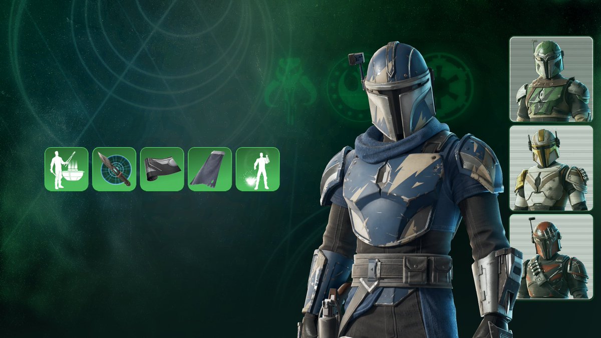 RevanHit's tweet image. THIS IS THE WAY!!

Custom Mando skin giveaway!!

To enter:
•Follow me (@RevanHit)
•Like/RT

I will be selecting 2 PEOPLE to send 2800 vbucks towards the bundle below!! ENDS SUNDAY AT 2 PM PST!! *WINNERS WILL BE SELECTED FROM THIS ACCOUNT AND NO OTHERS**!! Good luck everyone 🫡