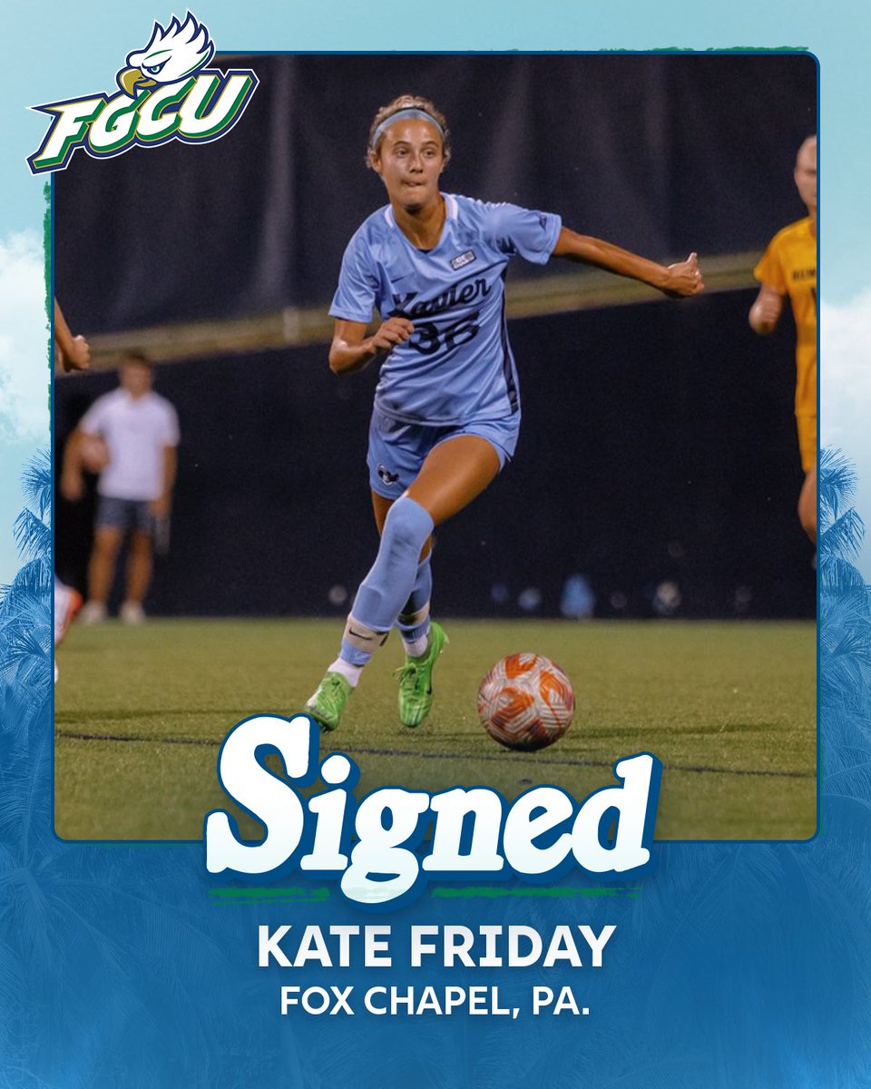 𝙒𝙚𝙡𝙘𝙤𝙢𝙚 𝙩𝙤 𝙩𝙝𝙚 𝙉𝙚𝙨𝙩

Kate Friday

Xavier ➡️ FGCU

#WingsUp