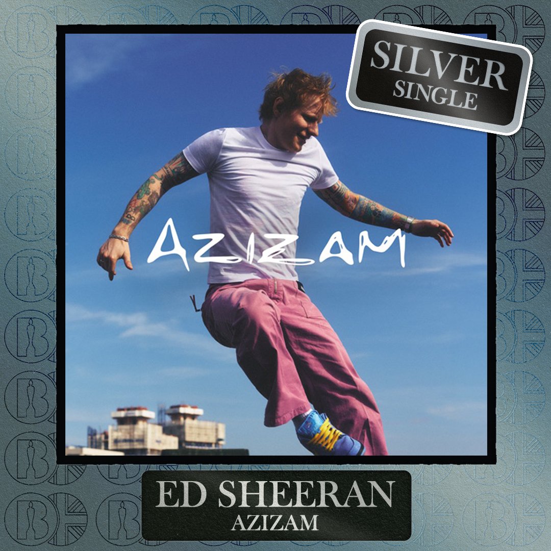 BRITs's tweet photo. 'Azizam', the single by @edsheeran, is now #BRITcertified Silver https://t.co/fZmn4Wo4Sx