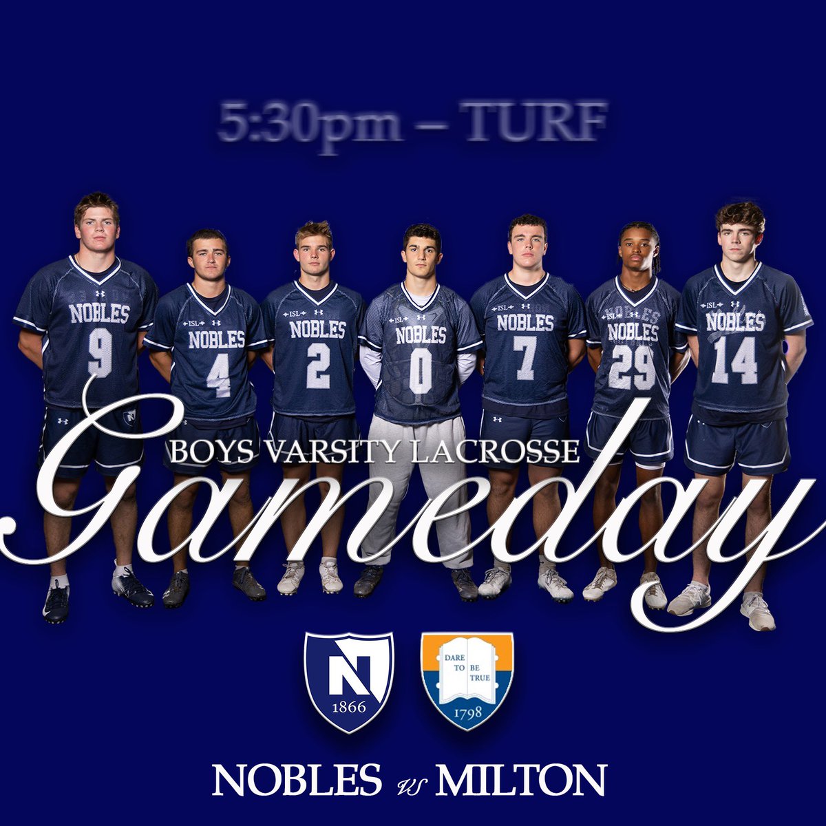 Nobles Milton Day Lacrosse Schedule 
📍 Nobles Turf Field
#LetsGoDawgs