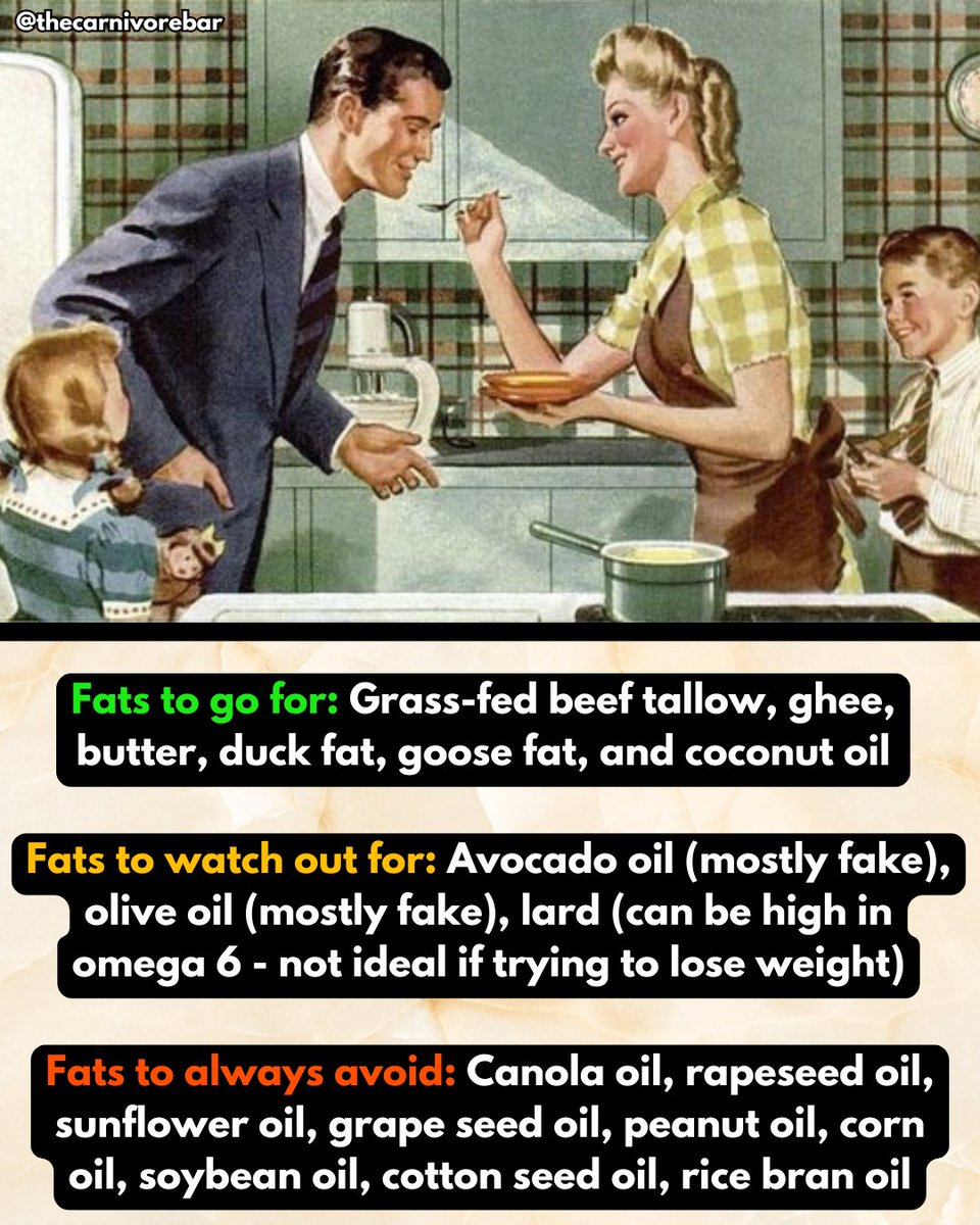thecarnivorebar's tweet photo. Did you know that many of the olive and avocado oils are still made with a mix of seed oils and are highly processed? 
The more you know!

#avoidseedoils #carnivore #tallow #eatmeat #meatheals https://t.co/93wuk6dQSM