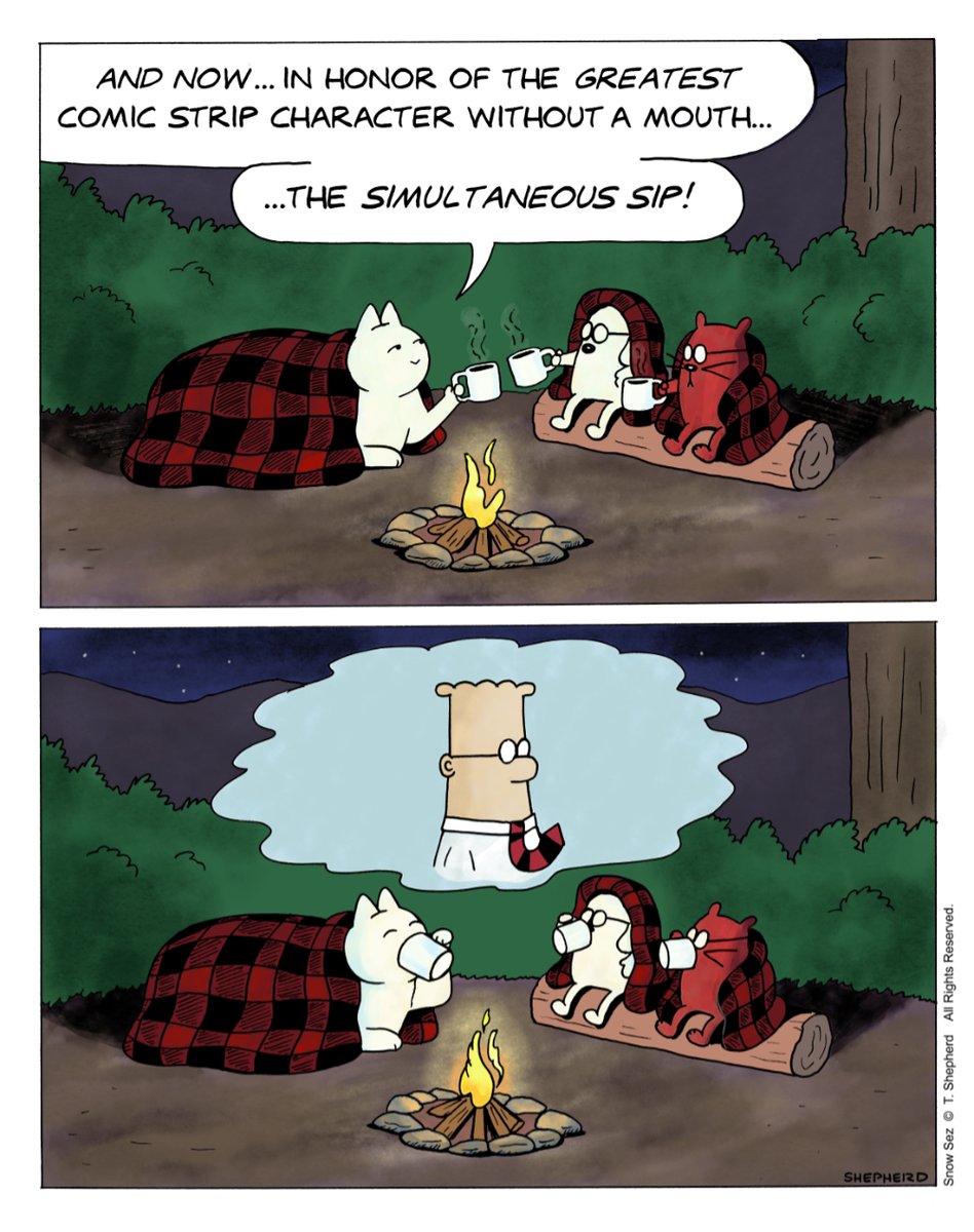 snowsez's tweet photo. @ScottAdamsSays Hi Scott,

I’m heartbroken to learn the news.

I’m not sure you’ll see this, but you’re an inspiration to me as both a cartoonist and a person.

Thank you for your daily wit and wisdom!
Dilbert is funny too!

The world is better because you lived.

Incalculable ripples.

~Theresa https://t.co/MaQWNdwKzC