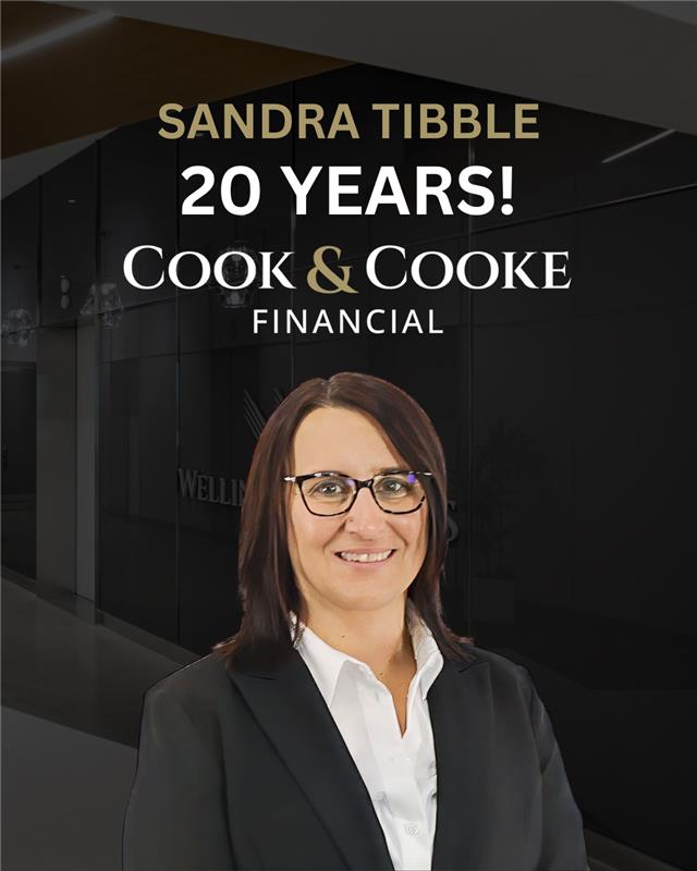 Join us in celebrating Sandra Tibble’s 20-year work anniversary with Cook &amp; Cooke Financial!

Sandra, our longest-tenured employee, has been the backbone of our Swan River office.

Congratulations, Sandra, and thank you for two decades of loyalty and hard work!