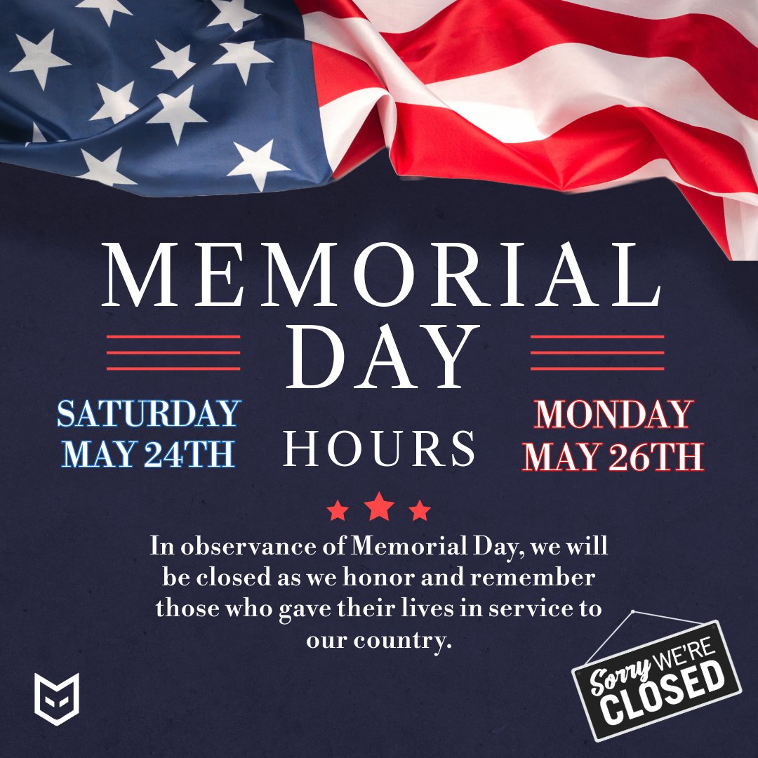 FCEmbroidery's tweet photo. Just a heads-up! We’ll be closed both Saturday and Monday for Memorial Day.

We’ll be taking this time to pause, reflect, and honor those who’ve made the ultimate sacrifice. We'll be back for normal hours Tuesday! 
#memorialday #HonoringOurHeroes #Holidayhours #FCE https://t.co/biXjKqS8xH