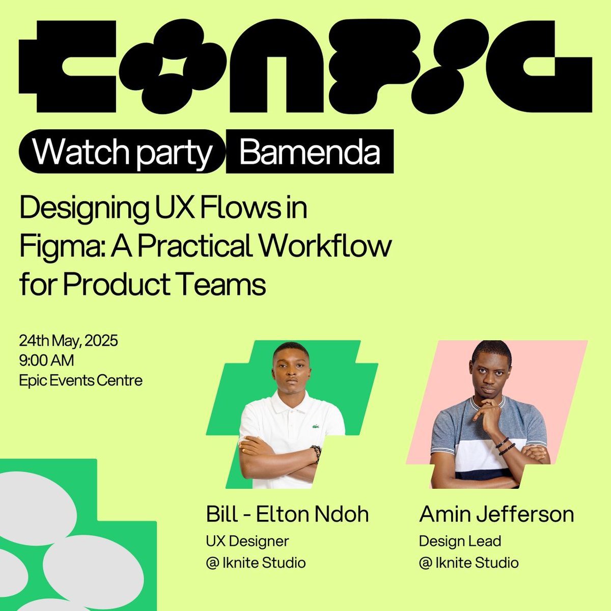 fof_bamenda's tweet photo. Figma Config Watch Party – Bamenda
Tomorrow May 24 | 9 AM | Epic Events Centre
Ready for some UX magic? 💫
Join Bill &amp; Amin from Iknite Studio for pro tips on smooth Figma flows!
Free entry. Pure value. Don’t miss out!
#fofbamenda
#figmaconfig
#config2025
#figmacreatives https://t.co/Ch5YUdOrya