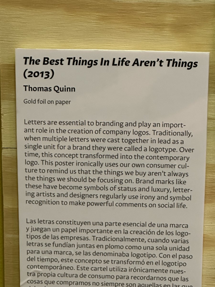 SusanMeyerIntl's tweet photo. #Food4ThoughtFriday #F4TF Post @INTA. Thanks to @DesignMuseum of Chicago for their "Letters Beyond Form" Exhibit. @ArtDesignChicago @Terra Foundation for American Art. @Tanner Woodford @KevinReader @angelaKalsi @UBGreensfelder #TrademarksTakeYouThere @SusanMeyerInternational https://t.co/UNOoHEkEIl