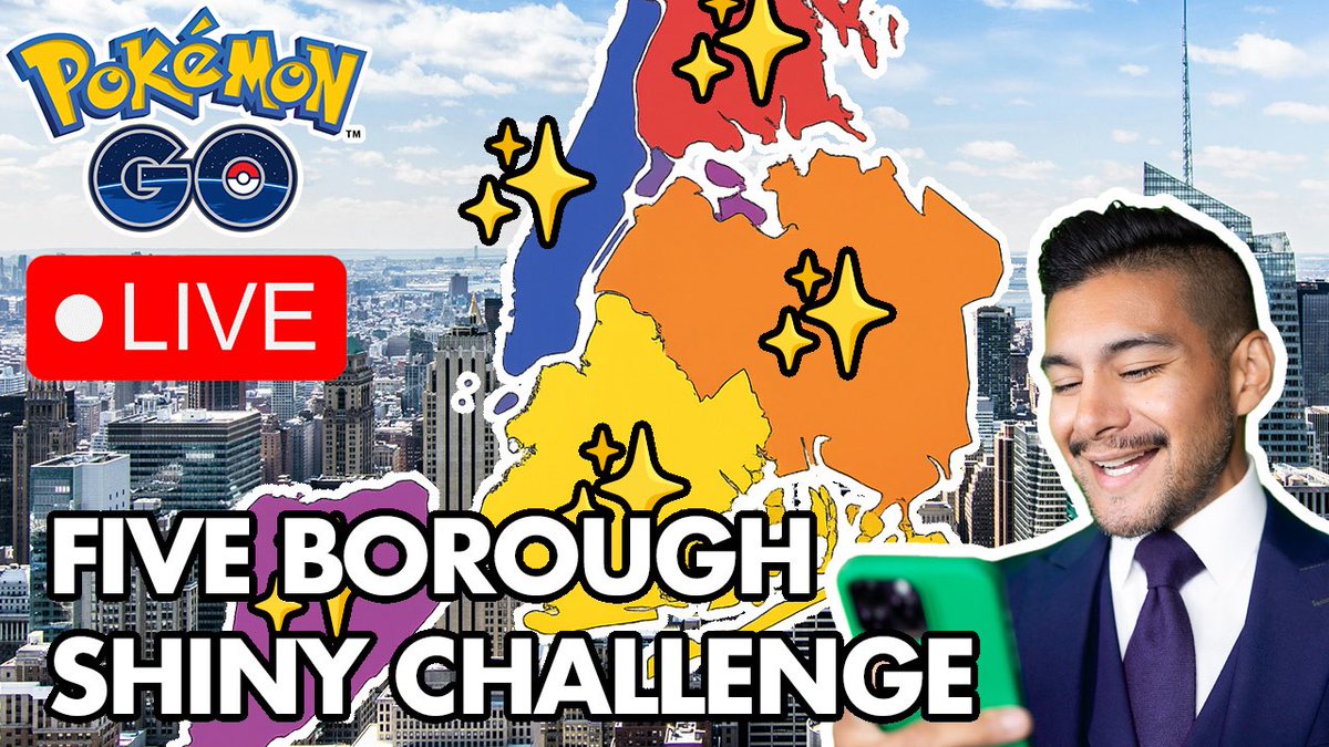 Birthday Stream! and I’m taking on the 5 Borough Shiny Challenge:
1 shiny in EACH NYC borough—starting in Staten Island.
Can I pull it off? Maybe?

 But let’s find out live: dandyis.live 

#pokemongo