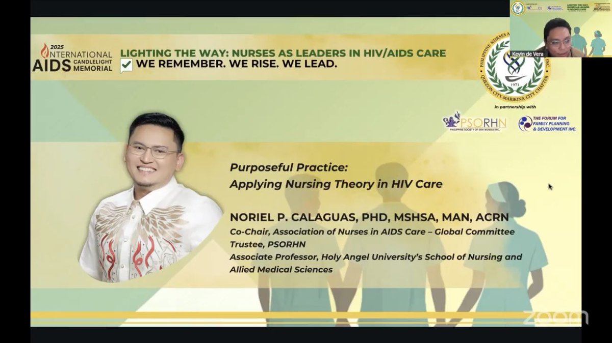 npclgs's tweet photo. Grateful for the invitation to give an #AIDSCandlelightMemorial lecture. I shared about #PurposefulPractice, how nursing theory, compassion, & advocacy converge in HIV care.
May we keep rising as nurses who remember, lead, and heal with purpose.
#HIVNursing #DecolonizeNursing https://t.co/o7a530JHbY