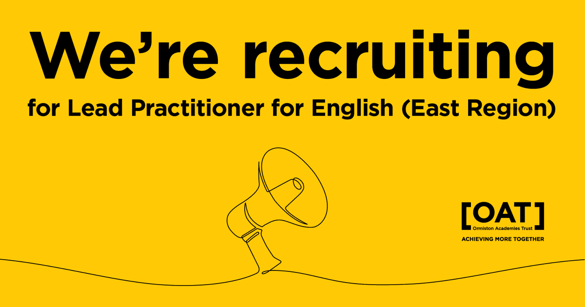 We’re hiring a Lead Practitioner for English (East Region)!

Our English curriculum is more than reading &amp; writing. It’s about empowering students to think critically, express themselves confidently &amp; engage with diverse voices - from Wuthering Heights to texts that reflect