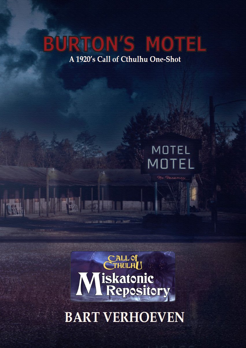 🎉 Burton’s Motel is now available <a href="/DriveThruRPG/">DriveThruRPG</a>  !   😍For celebrating the launch of this 1920’s Call of Cthulhu one-shot scenario there is a discount when you order from this link: drivethrurpg.com/browse.php?dis…
The discount will end on Sunday, so see you don’t miss it.
#ttrpg