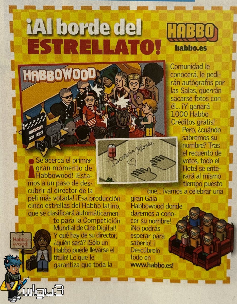 Habbowigu3's tweet photo. @HabboOrigins 14/? Publicidad de Habbo en la revista Super Pop
Más de HABBOWOOD 🎥🎞️🎬🍿
Se informaba sobre concurso y finalistas ✨
Evento actual de @HabboOrigins 😄
Habbo Hotel 2007 🗓️
#Habbo #HabboHotel #RecuerdoEnHabbo #HabboMerch https://t.co/fNJwCuSCH7