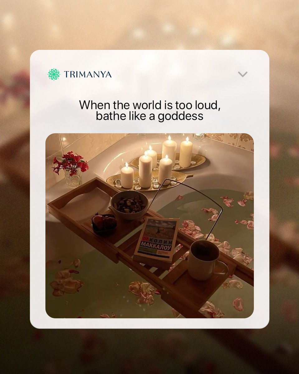 Trimanya_'s tweet photo. 🌸 When the world is too loud, bathe like a goddess.
Let the petals, warm water, and stillness be your reset.

✨ Reclaim your peace. Nourish your senses. Embrace rituals rooted in ancient wisdom with Trimanya.

#TrimanyaRituals #AyurvedicWellness #BathLikeAGoddess https://t.co/jekCRzJtOK