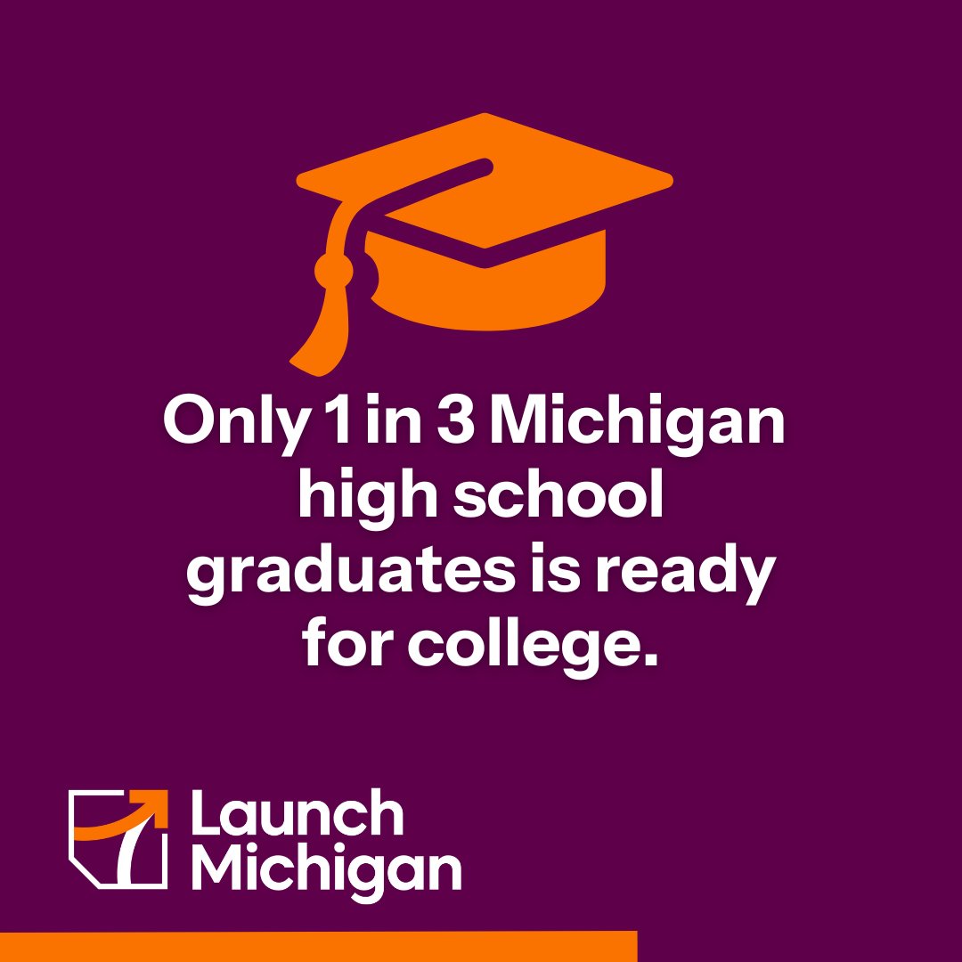 #DYK only 1 in 3 Michigan high school graduates is ready for college based on SAT scores. It is time to invest in real change.

Our students—and the future of Michigan—deserve better.

Learn more: launchmichigan.org 
#LaunchMichigan #EducationMatters
