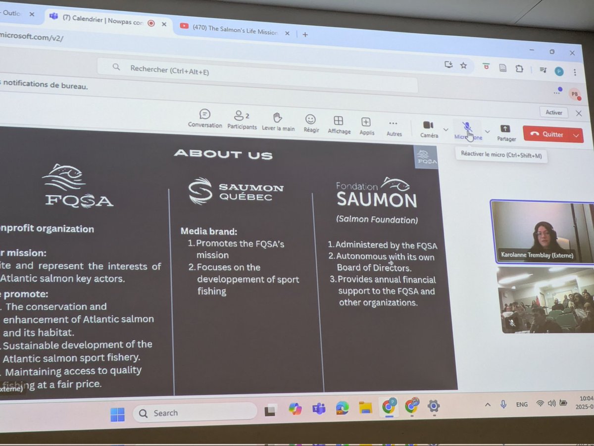 NoWPaS (@nowpas) on Twitter photo Karolanne Tremblay from the Fédération québécoise pour le saumon atlantique (<a href="/SaumonFQSA/">Saumon Québec</a>) is now presenting the organization’s work and objectives Karolanne Tremblay from the Fédération québécoise pour le saumon atlantique (<a href="/SaumonFQSA/">Saumon Québec</a>) is now presenting the organization’s work and objectives