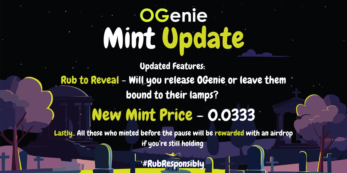 OGTriple Official (@ogtriplemedia) on Twitter photo 🚨🚨In 6 hours the OGenie mint will re-open & here is everything you need to know! 🚨🚨
With the Pre-mint & initial Airdrops now complete, the OGenie mint will now shift to a dynamic format that puts the power of OGenie in the hands of the minter
Going forward, once you've 🚨🚨In 6 hours the OGenie mint will re-open & here is everything you need to know! 🚨🚨
With the Pre-mint & initial Airdrops now complete, the OGenie mint will now shift to a dynamic format that puts the power of OGenie in the hands of the minter
Going forward, once you've