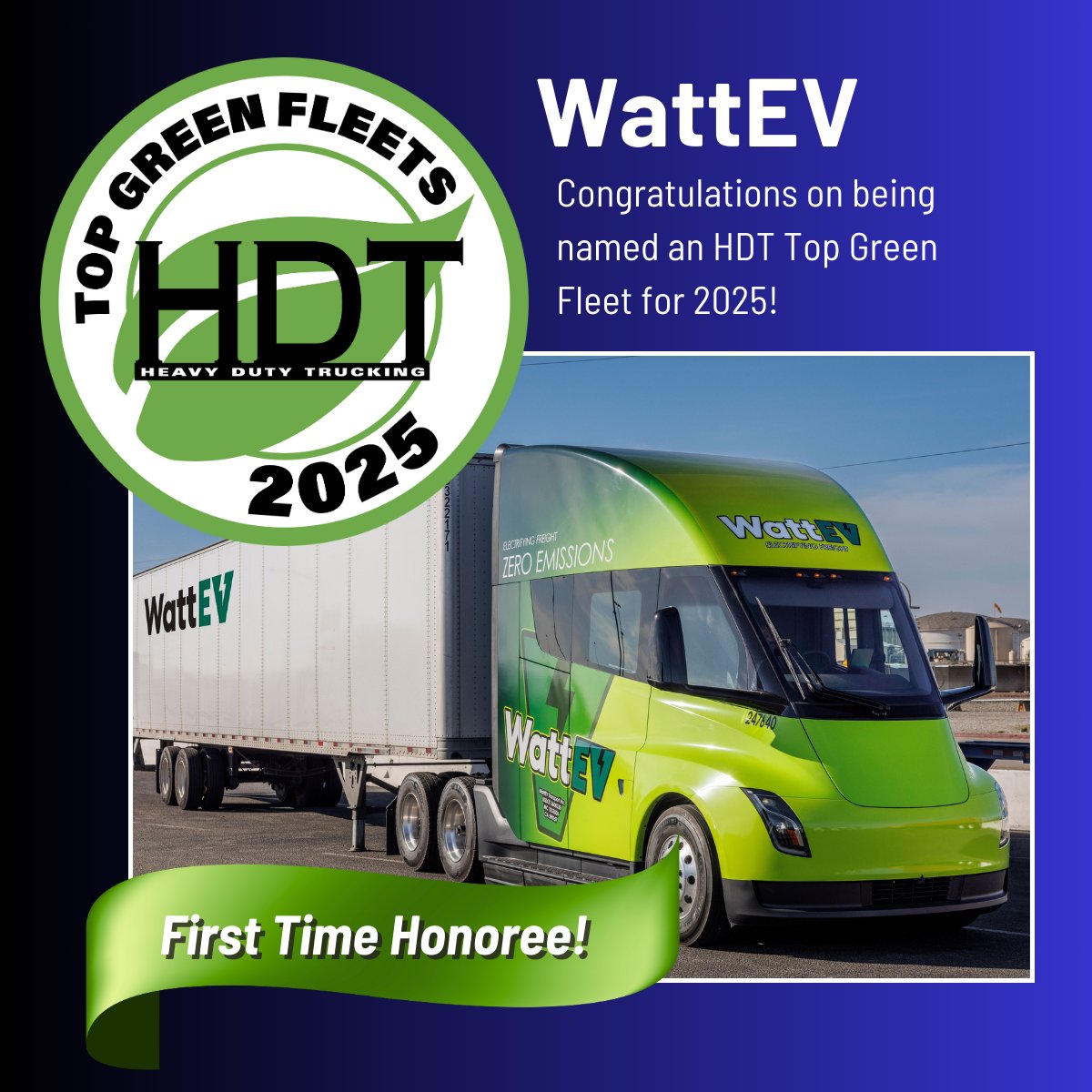 HDTrucking's tweet photo. Find out why WattEV was named an HDT Top Green Fleet! ๐ https://t.co/VEExgRmVIf
#Trucking #greenfleet #HDTTopGreenFleets #ZEVs https://t.co/GLfTnNbSNQ