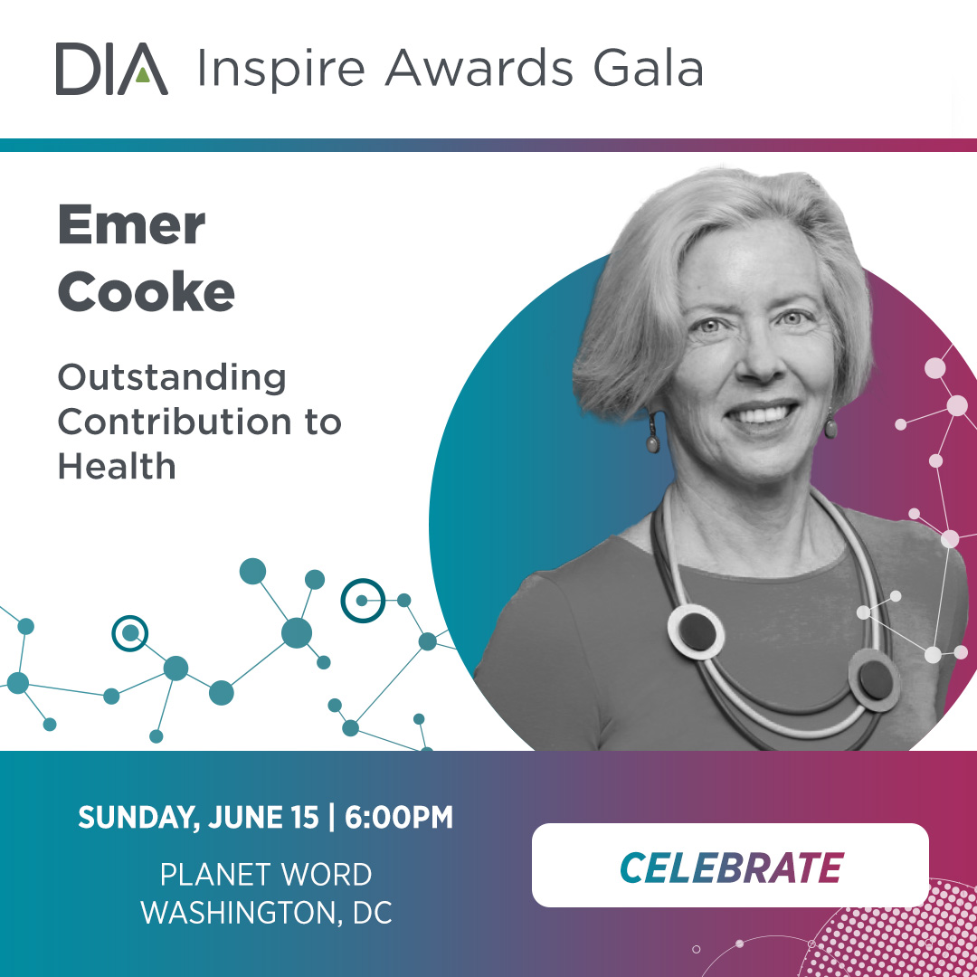 Honoring Emer Cooke with our Global Outstanding Contribution to Health Award at the Inspire Awards of #DIA2025! Exec. Dir. of EMA and Chair of ICMRA, she's a global regulatory leader advancing transparency, safety, and equitable patient access.

Register: ow.ly/OCb750VXNw6