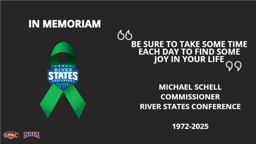 Great Plains Athletic Conference (@gpacsports) on Twitter photo The GPAC extends our condolences to the <a href="/RiverStatesConf/">River States Conference</a> and <a href="/OregonTechOwls/">Oregon Tech Owls</a> on the passing of long time <a href="/NAIA/">NAIA</a> Administrator and Commissioner Michael Schell. The GPAC extends our condolences to the <a href="/RiverStatesConf/">River States Conference</a> and <a href="/OregonTechOwls/">Oregon Tech Owls</a> on the passing of long time <a href="/NAIA/">NAIA</a> Administrator and Commissioner Michael Schell.