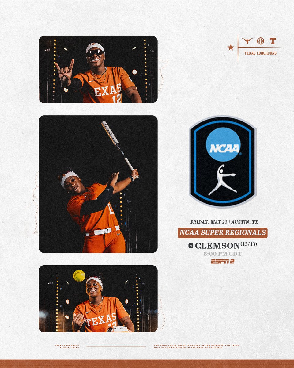 Now or Never 🤘

linktr.ee/TexasSoftball

#HookEm | <a href="/TexasLonghorns/">Texas Longhorns</a>
