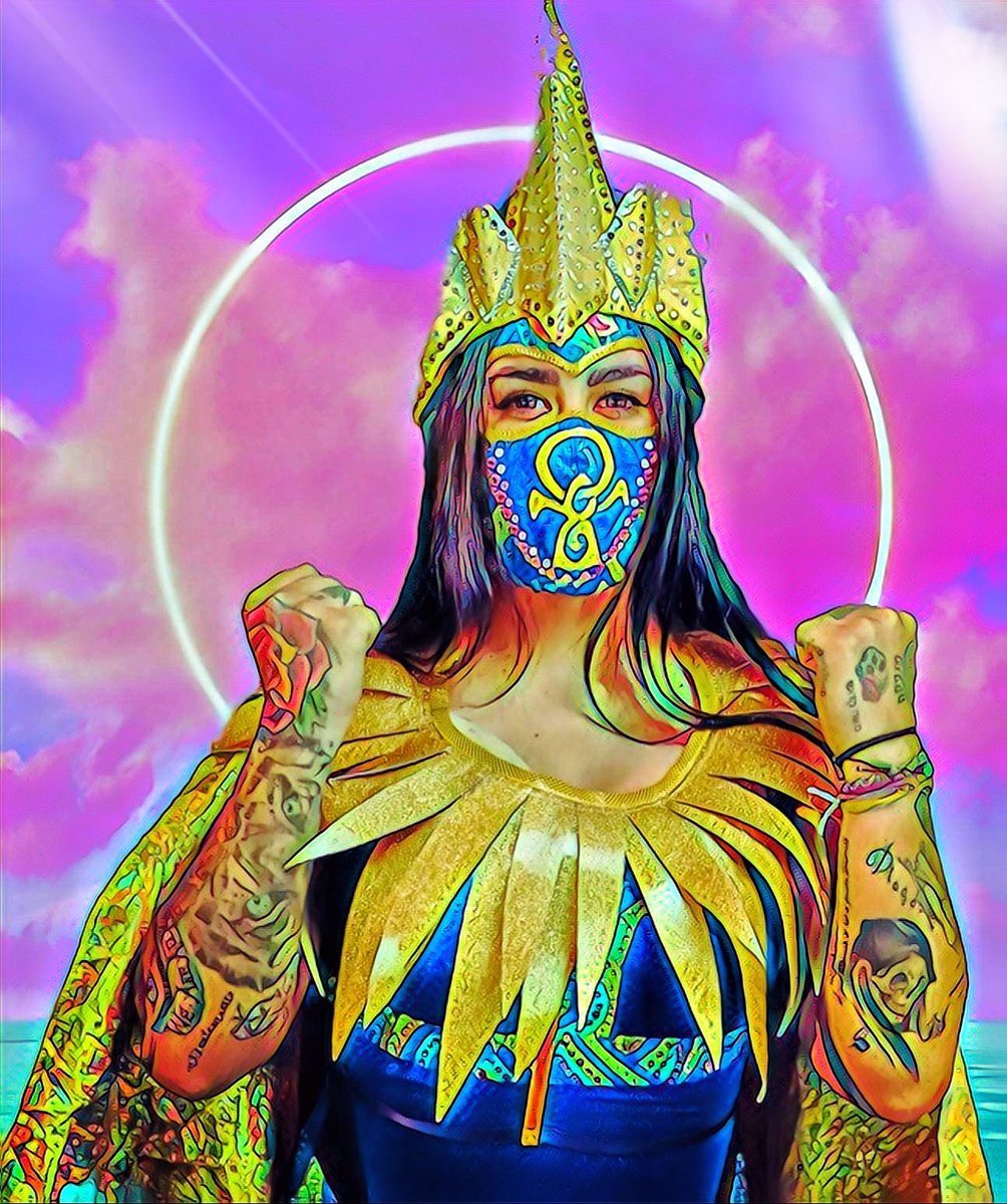 Always.. Queen <a href="/LadyShaniAAA/">Lady Shani</a> 💙💛
#LuchaLibreFanArt 
#WrestlingFanArt