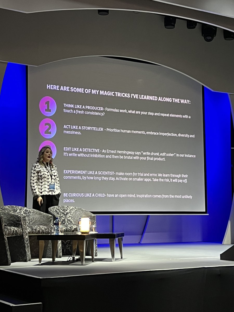 And to wrap up with a little magic Natalie shared her personal bag of creative tricks! From thinking like a producer to being curious like a child,  how to blend strategy with storytelling, science with curiosity,editing with bold honesty. A powerful close to an inspiring session