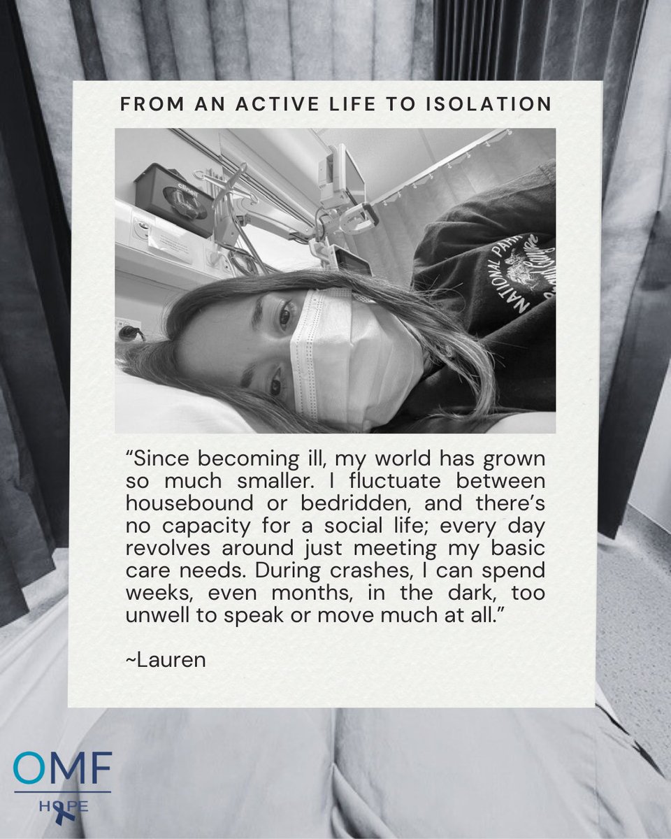 Lauren’s Story: From an Active Life to Isolation

💬 “Since becoming ill, my world has grown so much smaller. During crashes, I can spend weeks, even months, in the dark, too unwell to speak or move much at all." ~Lauren

📖 Read Lauren’s story: ow.ly/uWcr50VXNyh
