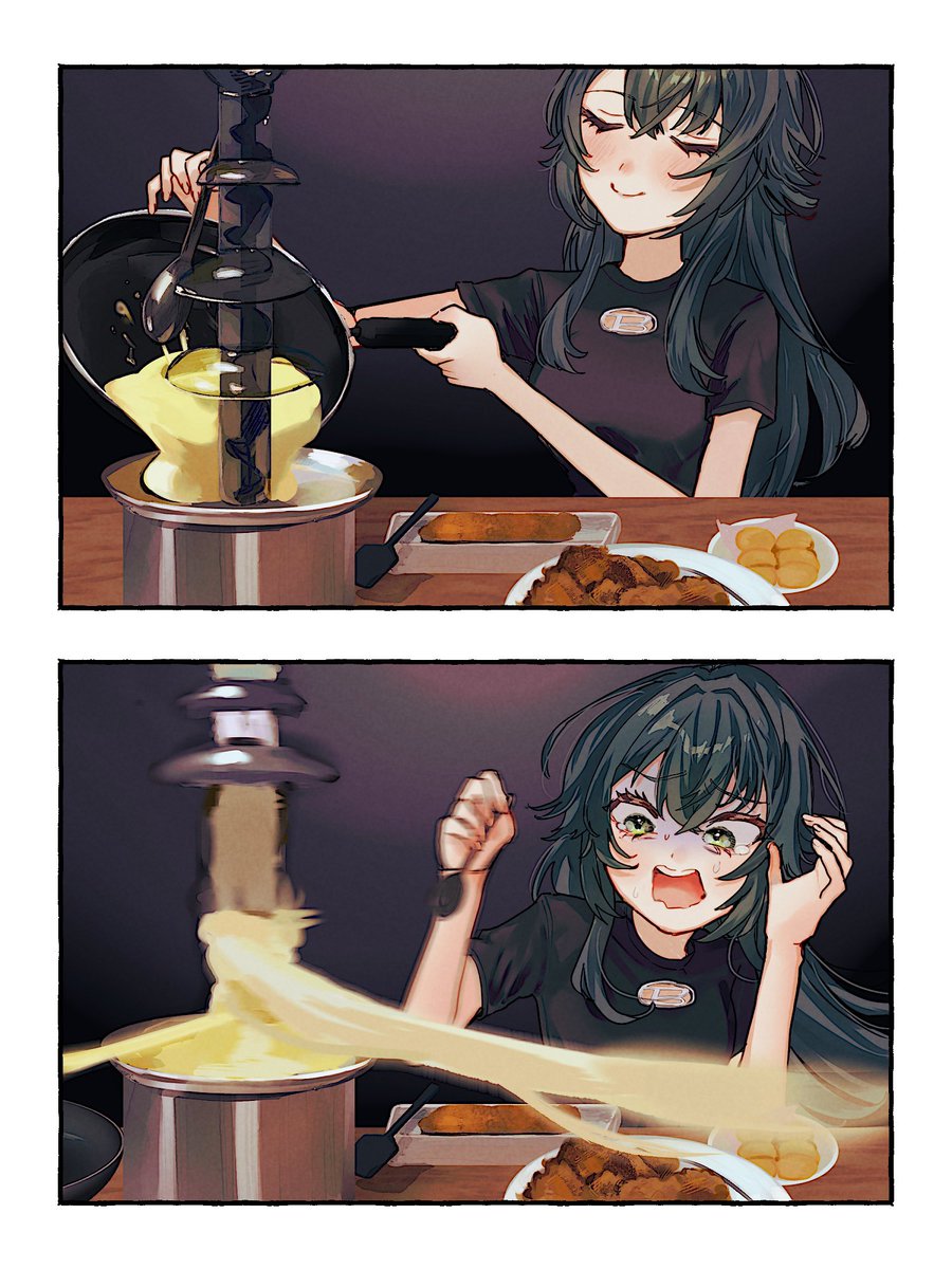 チーズフォンデュ失敗する手毬