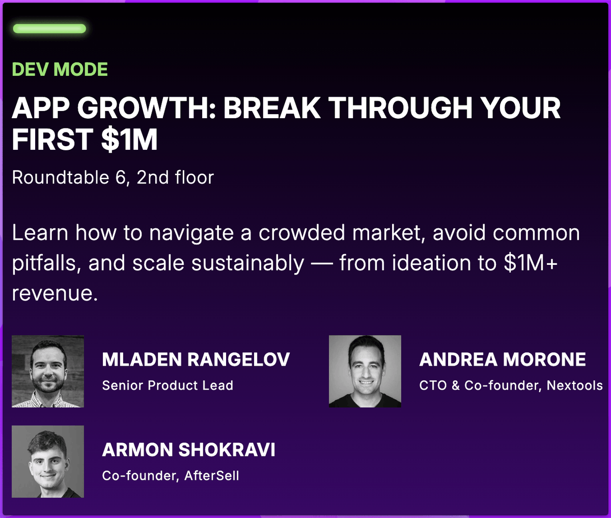 📊 App growth: Break through your first $1M
🚀 Heading to editions.dev by <a href="/Shopify/">Shopify</a> in Toronto?
Join me for a roundtable on going from idea to scale real stories, real lessons.
🗓️ May 30, 3:40–4:15 PM
#Shopify #ShopifyApps #EditionsDev