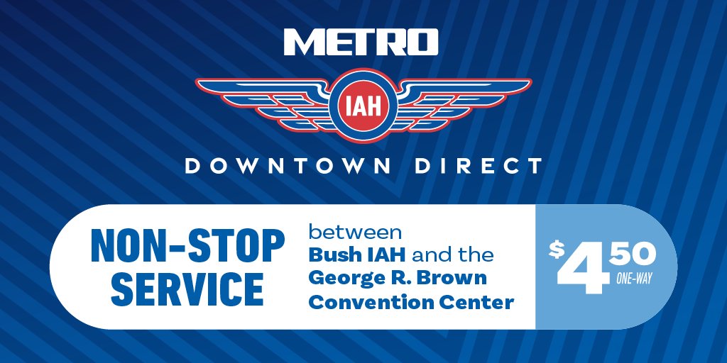 NHDistrict's tweet image. PARTNER POST✈️ Headed to IAH? Skip traffic &amp;amp; parking headaches—ride METRO’s 500 IAH Downtown Direct for just $4.50 one way! 🚌💨 

📍 Runs every 30 mins
🕠 5:30 AM–8 PM, 7 days/week
📲 Plan with the RideMETRO app, @METROHouston 
#RideMETRO #IAH #HoustonTravel #HolidayTravel #Tips