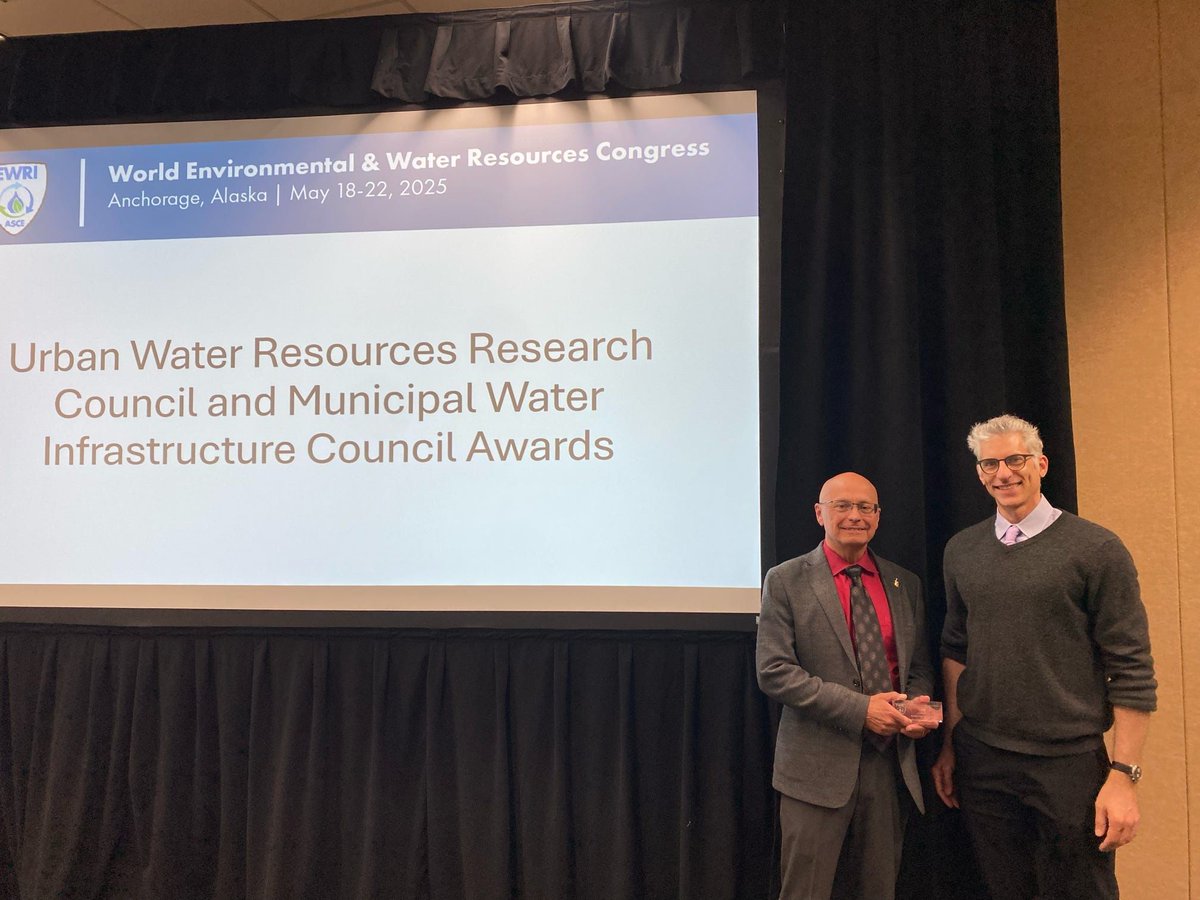 We hope you enjoyed #EWRI2025

Super proud of our Editor-in-Chief Allen Davis <a href="/apdavis98/">Allen P. Davis</a>, honored with the 2025 Urban Water Resources Research Council Founders’ Award 🤩🥳