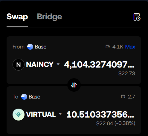 Commited 0.5 $VIRTUAL and successfully claimed 10  $VIRTUAL on $NAINCY Genesis Launch🥳<a href="/nAIncytrades/">nAIncytrades</a> <a href="/virtuals_io/">Virtuals Protocol</a>

#virtual