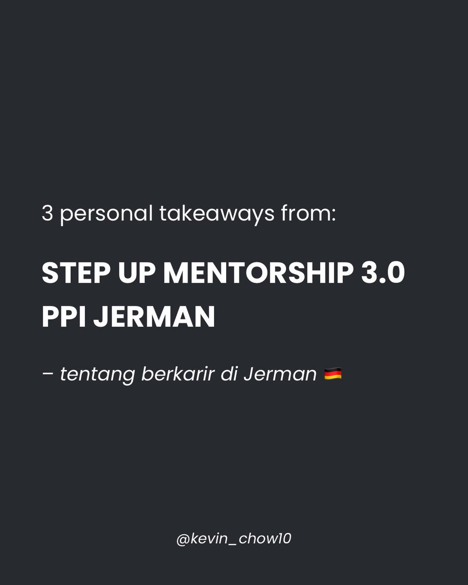 Kevin_Chow10's tweet photo. Mentoring selesai, tapi proses belajarnya masih panjang. Semoga insight ini bisa jadi pengingat kecil buat siapa pun (termasuk aku) yang lagi menyiapkan langkah karirnya di Jerman βπ»
(1/3)
#karirdijerman #karirluarnegeri #mentoring #diasporaindonesia #networking #ppijerman https://t.co/cGpcITT5ID