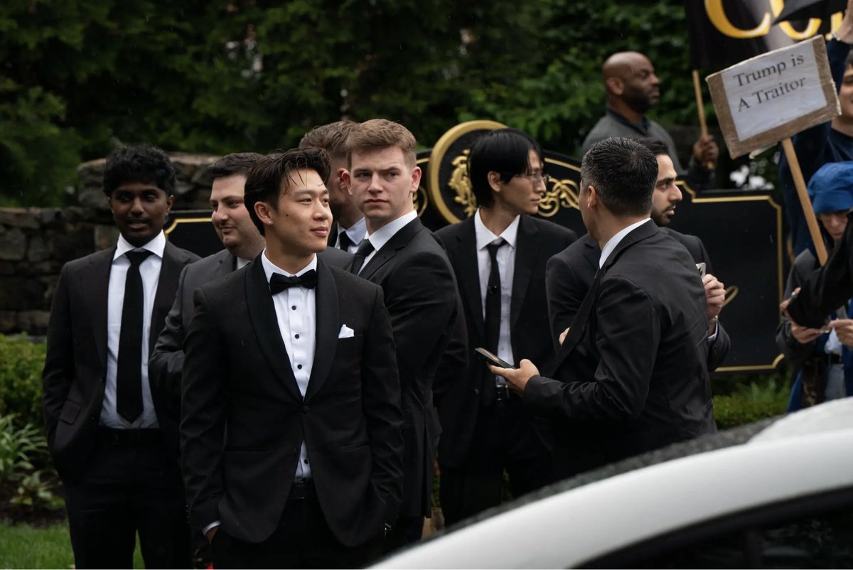 RichardHanania's tweet photo. Trump meets with his largest memecoin holders. The NYT: 

Several of the dinner guests, in interviews with The New York Times, said that they attended the event with the explicit intent of influencing Mr. Trump and U.S. financial regulations...

Sangrok Oh, a Korean crypto executive, arrived at the dinner with a collection of red baseball caps emblazoned with the words “Make Crypto Great Again” that he planned to hand out at the event. He said he had flown all the way from Seoul to attend the dinner.

“It’s kind of a fund-raiser” for Mr. Trump, Mr. Oh said in an interview at his hotel in Virginia. “And he’ll always be good to his sponsors.”..

The dinner was designed to fuel more sales. The organizers framed it as a contest: The top 220 buyers would dine with Mr. Trump at his golf club, while the top 25 would attend a more intimate gathering with the president before dinner and go on a tour of the White House.

Just open bribery. We've found the Platonic ideal of corruption. 

Everyone who even says the words "Hunter Biden" now is declaring themselves too stupid or dishonest to be part of the public discourse. 

Here are the guests. A United Nations of grifters and crooks.