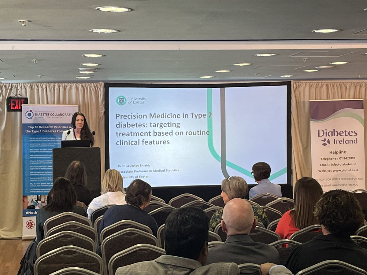 conwayshazr's tweet photo. Prof. Beverley Shields discusses Precision Medicine in Type 2 Diabetes: targeting treatment based on routine clinical features #DCCTN #DTNIRL #DiabetesIreland https://t.co/dFuXd9ENrw