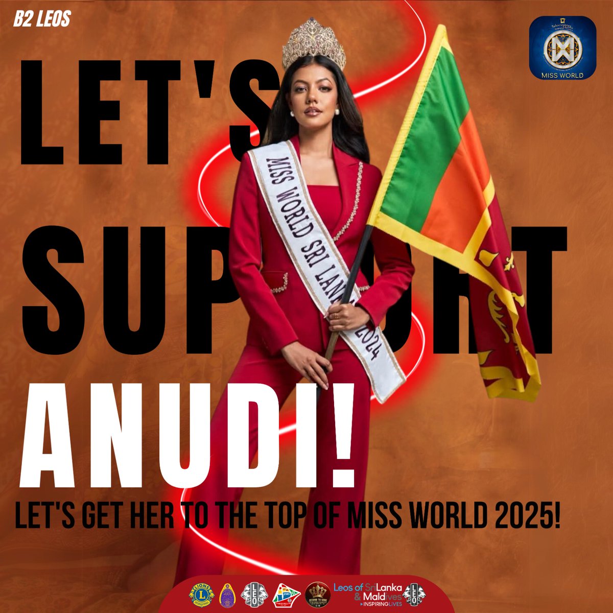 b2leos's tweet photo. Letโs Support Anudi to Bring the Crown Home! ๐ฑ๐ฐ
Leo District 306 B2 proudly stands with Anudi Gunasekara on her journey to the crown, and weโre committed to supporting her every step of the way to make Sri Lanka shine on the world stage.
#MissWorld2025
#B2Leos
#LD306B2
#LeosSM https://t.co/reKUItZdGi