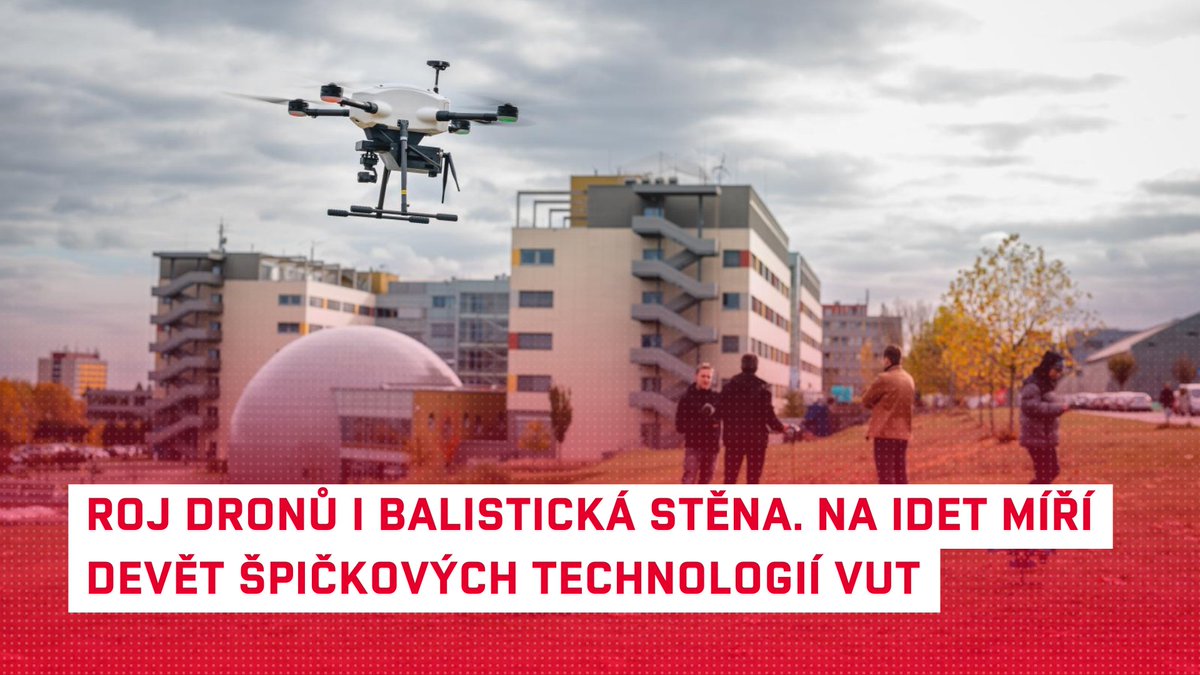 🛡️ TZ: Po dvou letech se IDET vrací do Brna a VUT bude opět u toho. Od 28. do 30. května představíme 9 obranných technologií – včetně autonomního roje dronů a robotů. Uvidíte i balistické stěny MobiSHIELD a zařízení APALER. Více na 🔗 vut.cz/vut/media/f195… #VUTProMedia