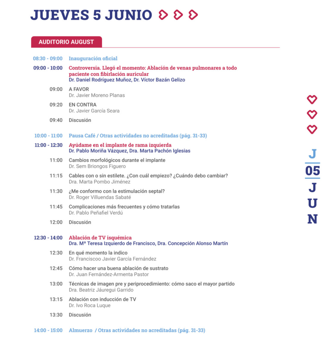 Asociación del Ritmo Cardiaco (@ritmo_sec) on Twitter photo El J 5 inauguración oficial en LA SALA AUGUST. Primero ⚡️de FA PARA TODOS? <a href="/Arritmias_HRC/">Arritmias H. Ramón y Cajal, Madrid.</a>, luego toca IMPLANTE DE RAMA <a href="/Dr_Pmorina/">Dr. Pablo Moriña Vázquez</a> <a href="/SemBriongos/">Sem Briongos Figuero</a> <a href="/mpomboj/">Marta Pombo Jimenez</a> y la mañana acaba con ⚡️de TV ISQUÉMICA <a href="/Conxalonso/">Concepcion Alonso</a> <a href="/Dra_Jaurrigan/">Beatriz Jáuregui</a> El J 5 inauguración oficial en LA SALA AUGUST. Primero ⚡️de FA PARA TODOS? <a href="/Arritmias_HRC/">Arritmias H. Ramón y Cajal, Madrid.</a>, luego toca IMPLANTE DE RAMA <a href="/Dr_Pmorina/">Dr. Pablo Moriña Vázquez</a> <a href="/SemBriongos/">Sem Briongos Figuero</a> <a href="/mpomboj/">Marta Pombo Jimenez</a> y la mañana acaba con ⚡️de TV ISQUÉMICA <a href="/Conxalonso/">Concepcion Alonso</a> <a href="/Dra_Jaurrigan/">Beatriz Jáuregui</a>