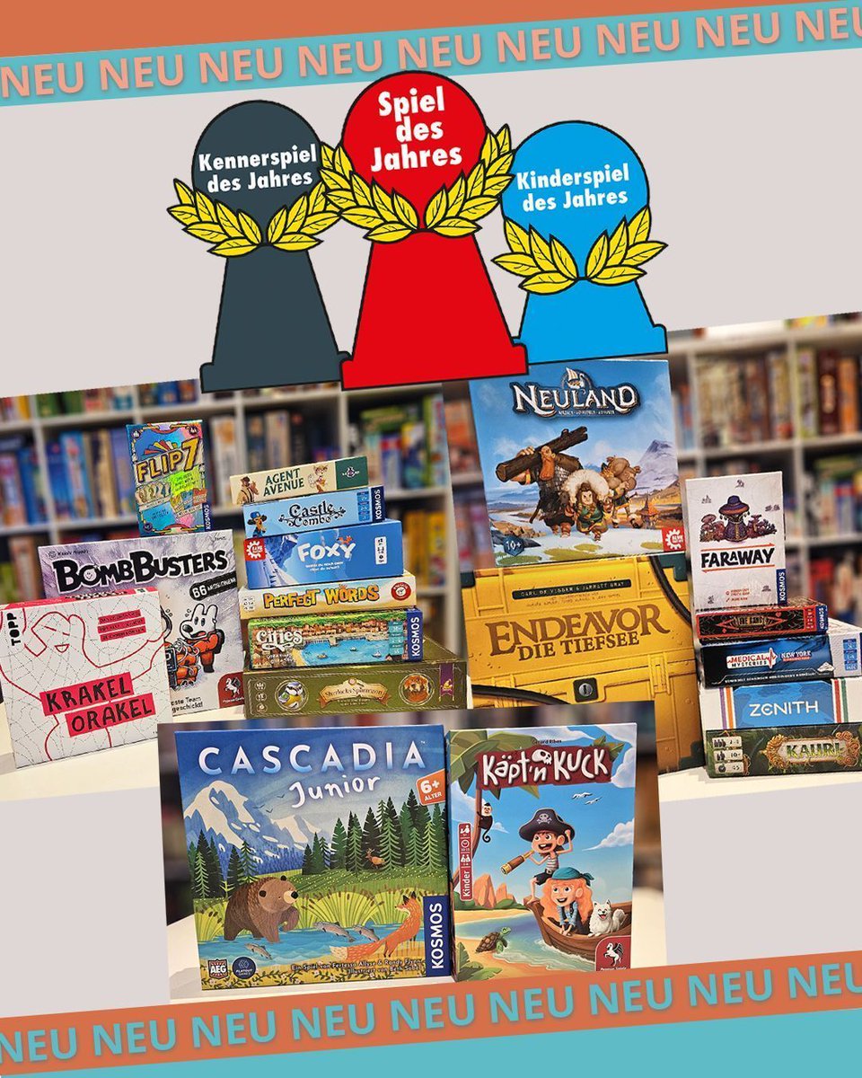 playceFFM's tweet photo. Wir haben aufgestockt! ❤️ Short und Longlisten der @SpieldesJahres Nominierungsrunde ab jetzt verfügbar im Playce! 😱
Ausprobieren und eigene Meinung bilden. 🤘
Natürlich wollen wir auch von euch wissen, wer eurer Meinung nach gewinnen sollte! 🥳 Lasst hören!
#SdJ25 #playce https://t.co/1965yTlg76