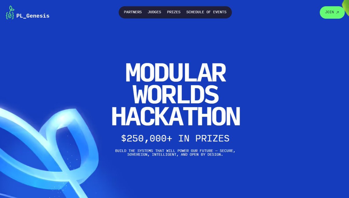 Aayush Gupta 🦇🔊 (@aayush_gupta_ji) on Twitter photo ⚡ Builders, your moment starts now.
🤝 We’re proud to partner on PL_Genesis: Modular Worlds, a new virtual hackathon from <a href="/protocollabs/">Protocol Labs</a> & <a href="/PL__Genesis/">PL_Genesis: Modular Worlds</a>
🔗 Register now and get ready to build: bit.ly/45jZ1mz ⚡ Builders, your moment starts now.
🤝 We’re proud to partner on PL_Genesis: Modular Worlds, a new virtual hackathon from <a href="/protocollabs/">Protocol Labs</a> & <a href="/PL__Genesis/">PL_Genesis: Modular Worlds</a>
🔗 Register now and get ready to build: bit.ly/45jZ1mz