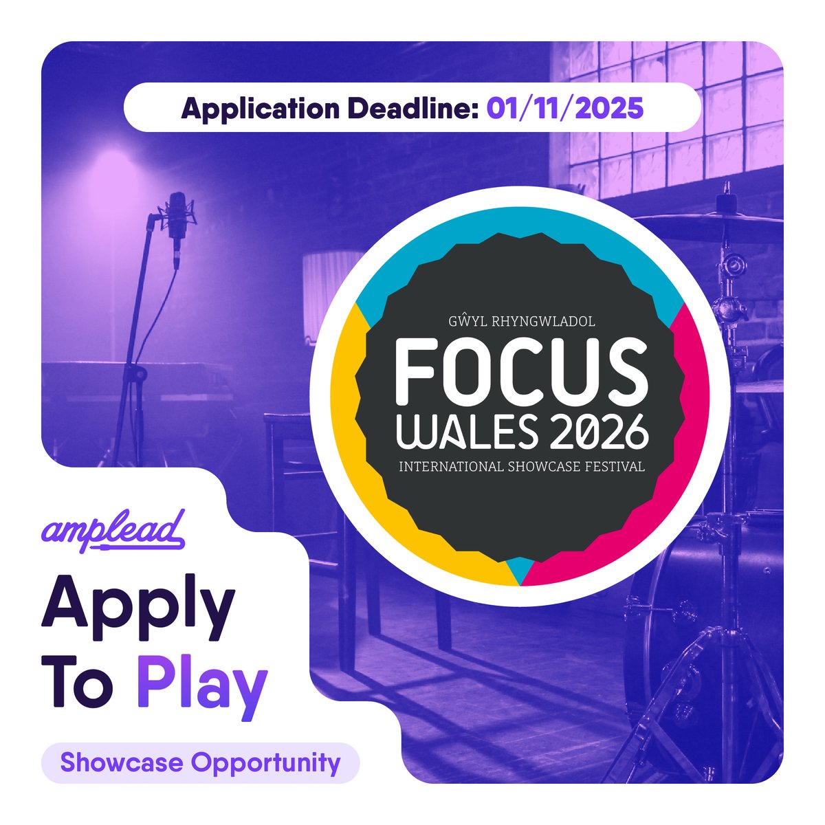 Amplead (@ampleadhq) on Twitter photo Do you want to be one of 100 Apply To Play artists performing at <a href="/FocusWales/">FOCUS Wales</a> 2026? Well here is your chance!
FOCUS Wales are returning next year with the 16th edition of their renowned festival, which takes place in Wrexham between the 7th and 9th of May. The international Do you want to be one of 100 Apply To Play artists performing at <a href="/FocusWales/">FOCUS Wales</a> 2026? Well here is your chance!
FOCUS Wales are returning next year with the 16th edition of their renowned festival, which takes place in Wrexham between the 7th and 9th of May. The international