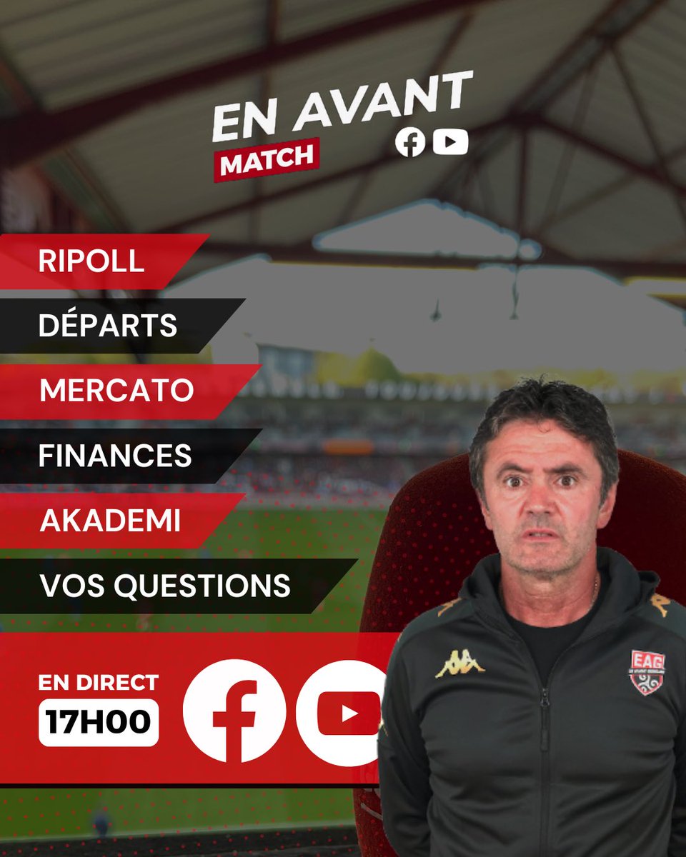 [📺#EnAvantMatch] Posez toutes vos questions à Gaëtan et Pierre ! 

Prise d’antenne à 17h en direct sur YouTube et Facebook ⏰