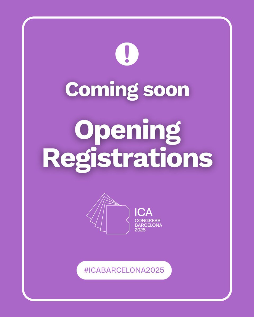 🌟 The long-awaited moment is almost here! 🔜🎉 We are about to open the registration system so you can sign up for the International Congress on Archives - ICA Barcelona 2025. 📅

Still not sure which registration fee to choose? Check out the different options and choose the one