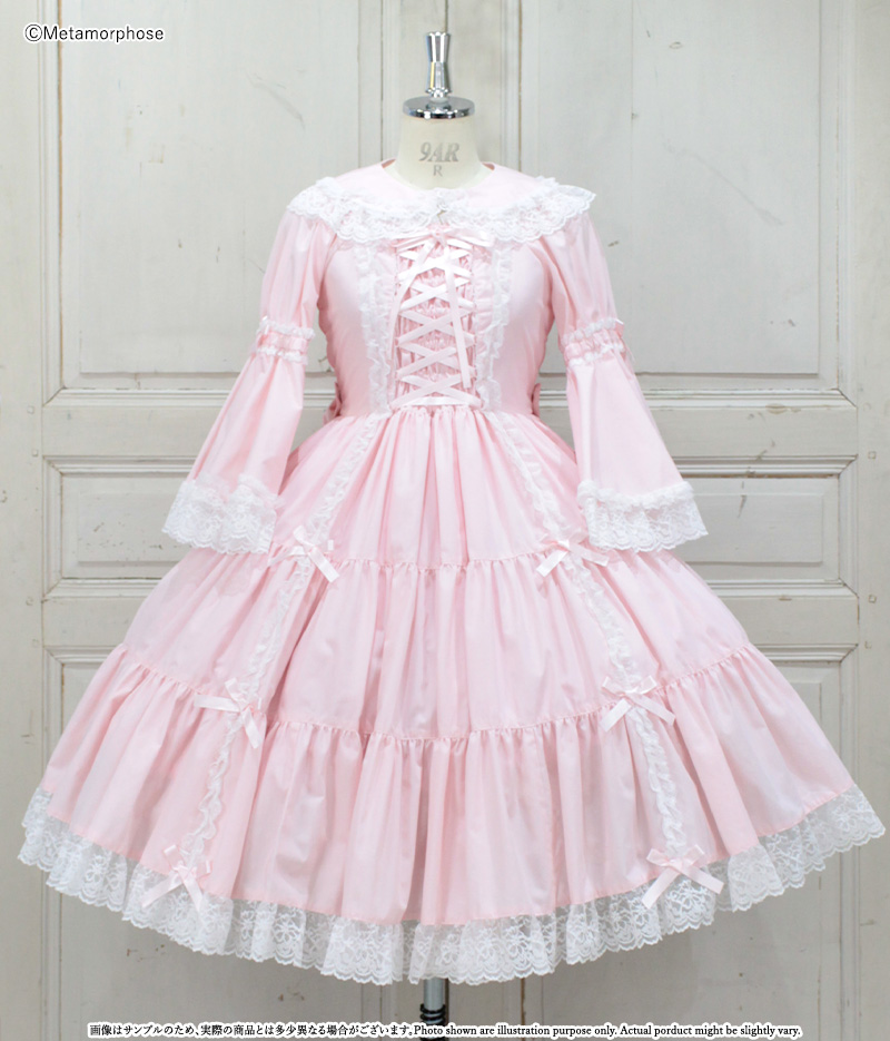 最終値下げ)メタモルフォーゼ　ラッセルレース姫袖ワンピ(通常サイズ 🌈明日から予約スタート❣🌈 ✨🌹無地ラッセルレースシリーズ🌹✨ ＊姫