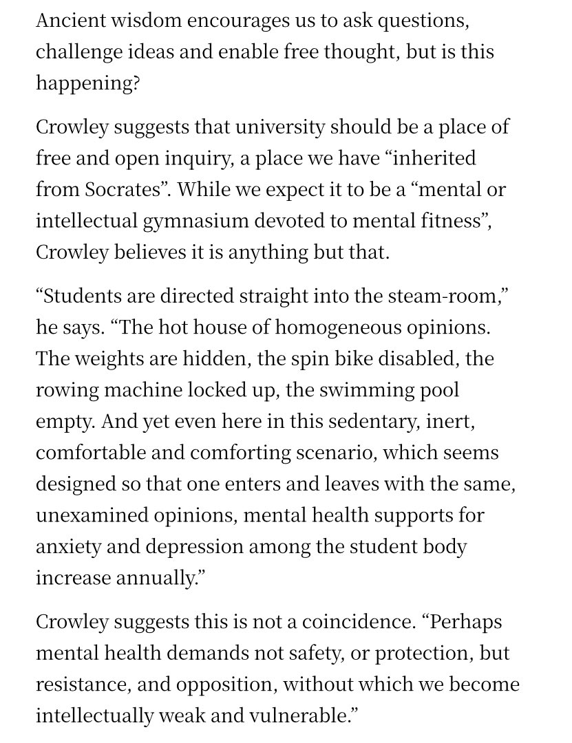 “Ancient wisdom encourages us to ask questions, challenge ideas and enable free thought, but is this happening?”

Nope. 

The irony of being cancelled just over a month after this was published... 

<a href="/ucddublin/">University College Dublin</a> 
<a href="/AFAF_freespeech/">Academics For Academic Freedom</a> 
<a href="/BreakingPointIE/">Breaking Point</a>