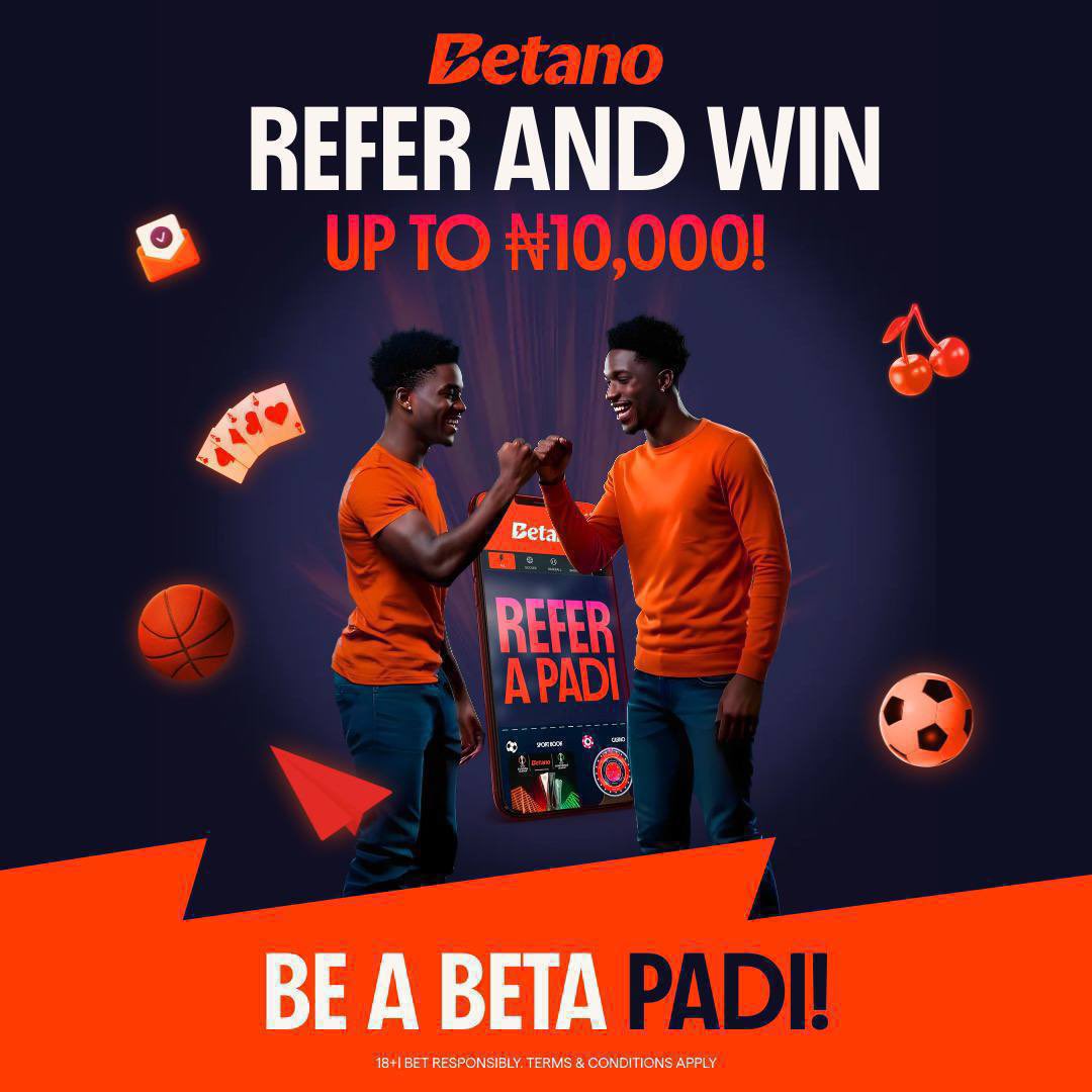 25 odds on BETANO!

Booking code 👉KXANWKF3

Play &amp; SIGN UP HERE 
👉 bit.ly/42KMoPN

Be there 🫵🏾🫵🏾🫵🏾🫵🏾