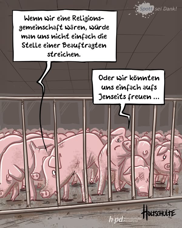 Humanistischer Pressedienst (@hpdticker) on Twitter photo Michael Holtschulte aka <a href="/totaberlustig/">Tot, aber lustig</a> hat sich bei den Betroffenen umgehört:
Wie finden sie es, dass das Amt der Bundestierschutzbeauftragten abgeschafft werden soll? Michael Holtschulte aka <a href="/totaberlustig/">Tot, aber lustig</a> hat sich bei den Betroffenen umgehört:
Wie finden sie es, dass das Amt der Bundestierschutzbeauftragten abgeschafft werden soll?