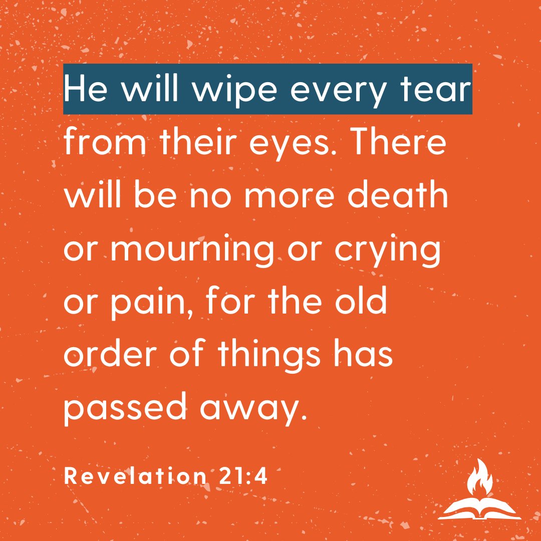 One day our tears, fears, and hurts will be no more. Hold tightly to that hope. ❤️

#bibleapp #ttw #throughtheword #revelation #biblestudy #studytheword #startahabit #shareahabit #wordofGod #thewordisalive #nomoretears #hopeforthehopeless #holdtight